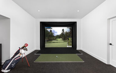A golf simulator.