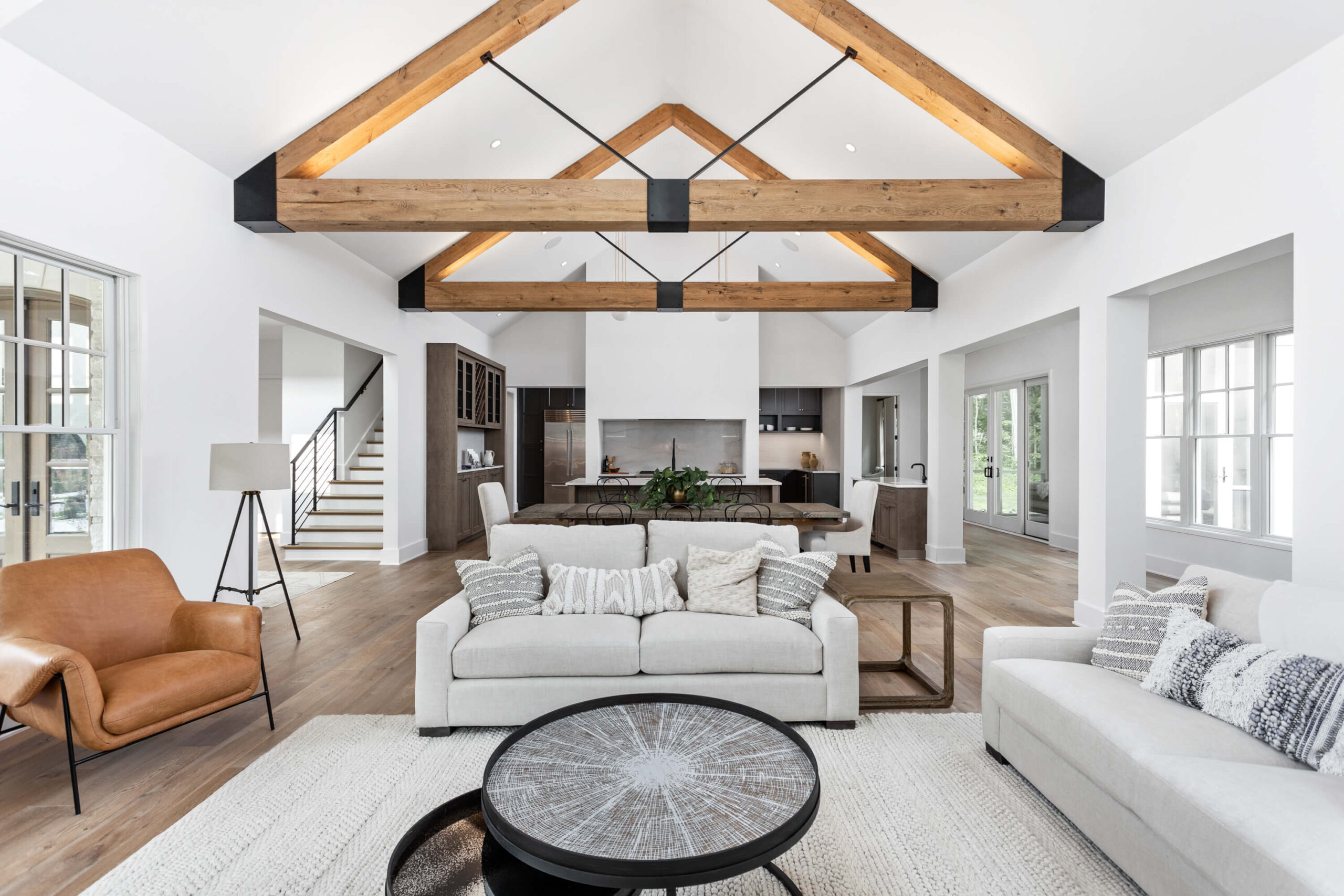 A modern holiday farm interior.