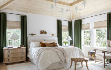 A charming cottage-style home bedroom.