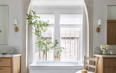 A charming cottage-style home bedroom.