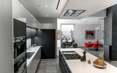 A modern museum home kitchen area.