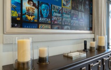 A stylish Frisco residence TV and frame.